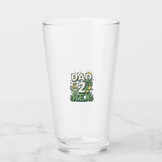 Vader van de 2 Rex Dinosaur Vader Shirt Ontwerp_1 Glas (Voorkant)