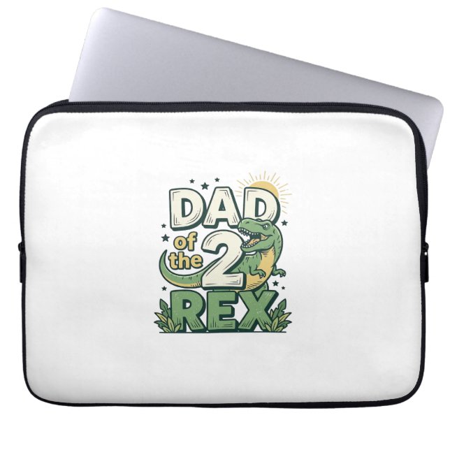 Vader van de 2 Rex Dinosaur Vader Shirt Ontwerp_1 Laptop Sleeve (Voorkant)