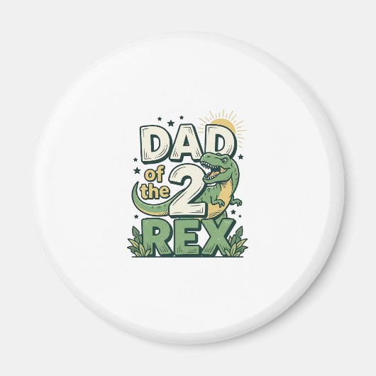 Vader van de 2 Rex Dinosaur Vader Shirt Ontwerp_1 Magneet (Voorkant)