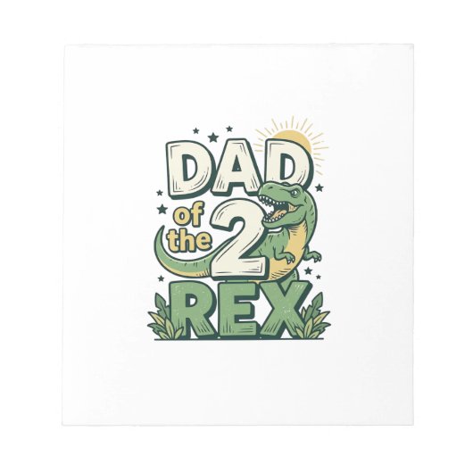 Vader van de 2 Rex Dinosaur Vader Shirt Ontwerp_1 Notitieblok (Voorkant)