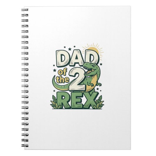 Vader van de 2 Rex Dinosaur Vader Shirt Ontwerp_1 Notitieboek (Voorkant)
