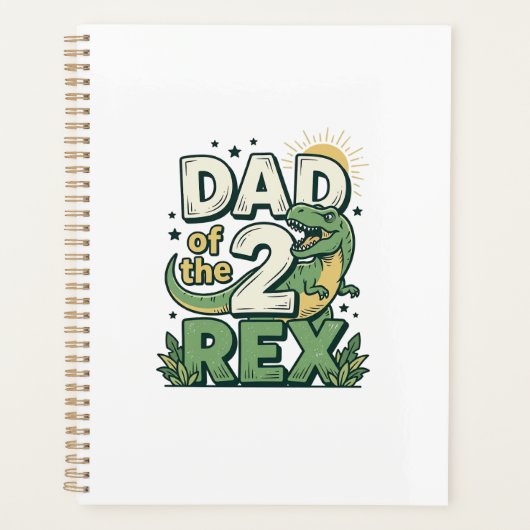 Vader van de 2 Rex Dinosaur Vader Shirt Ontwerp_1 Planner (Voorkant)
