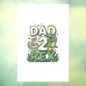 Vader van de 2 Rex Dinosaur Vader Shirt Ontwerp_1 Raamsticker (Vel 3)