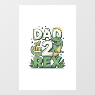 Vader van de 2 Rex Dinosaur Vader Shirt Ontwerp_1 Raamsticker