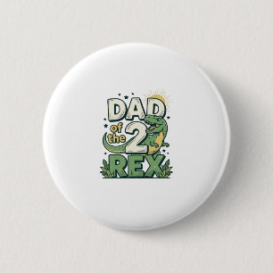 Vader van de 2 Rex Dinosaur Vader Shirt Ontwerp_1 Ronde Button 5,7 Cm