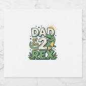 Vader van de 2 Rex Dinosaur Vader Shirt Ontwerp_1 Sparkling Wijnetiket (Enkel label)