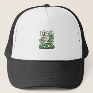 Vader van de 2 Rex Dinosaur Vader Shirt Ontwerp_1 Trucker Pet