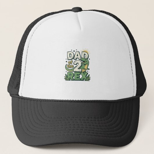 Vader van de 2 Rex Dinosaur Vader Shirt Ontwerp_1 Trucker Pet (Voorkant)