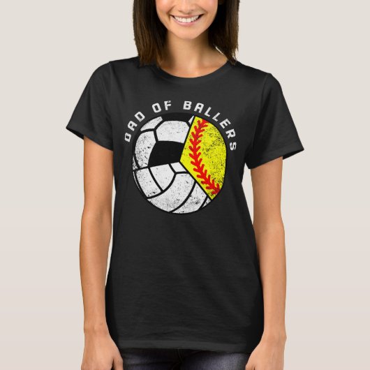 Vader van de ballers Grappig Softbal Volleybal Voe T-shirt (Voorkant)