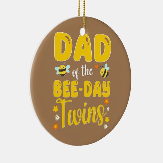 Vader van de bijendag tweelingen-geboorte keramisch ornament (Rechts)