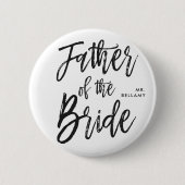 Vader van de Bride | Aangepaste bruiloft in Script Ronde Button 5,7 Cm (Voorkant)