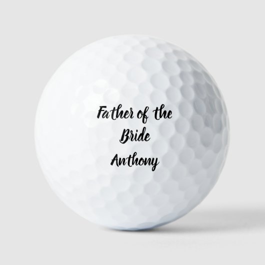 Vader van de Bride Black Custom Name Gift Wedding Golfballen (Voorkant)