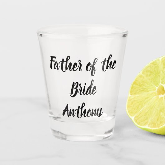 Vader van de Bride Black Custom Name Gift Wedding Shot Glas (Voorkant)