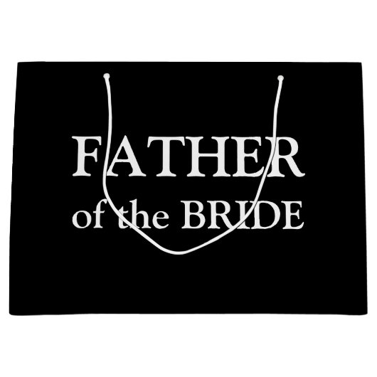 Vader van de Bride Black White Large Gift Bag Groot Cadeauzakje (Voorkant)