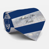 Vader van de Bride, Blauw en Zilver Stropdas (Opgerold)