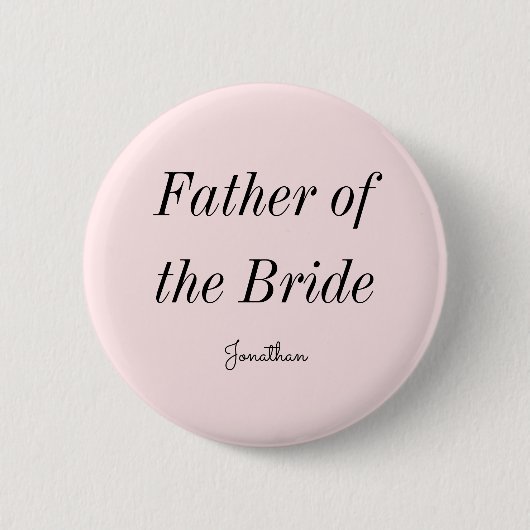 Vader van de Bride Blush Pink Ronde Button 5,7 Cm (Voorkant)