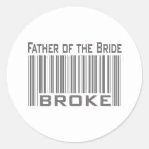 Vader van de Bride Broke Ronde Sticker