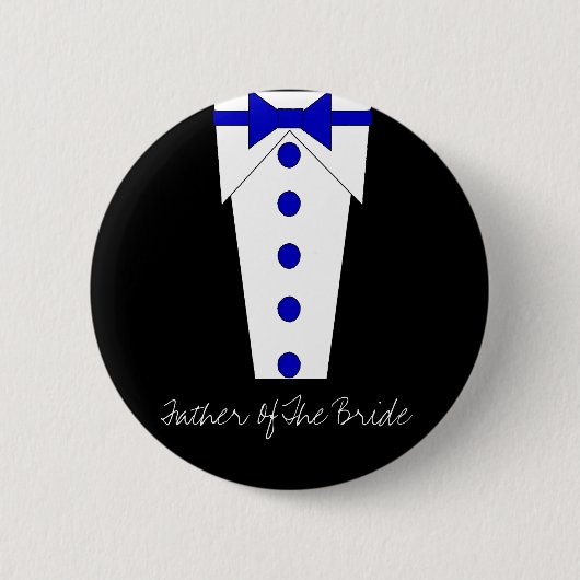 Vader van de Bride-Button (blauw) Ronde Button 5,7 Cm (Voorkant)