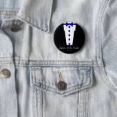 Vader van de Bride-Button (blauw) Ronde Button 5,7 Cm (In situ)