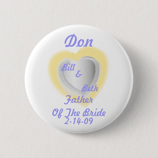 Vader van de bride Button-past aan Ronde Button 5,7 Cm (Voorkant)