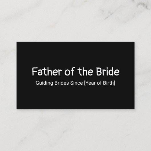 Vader van de Bride Contactkaartje (Voorkant)