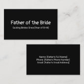 Vader van de Bride Contactkaartje (Voorkant / Achterkant)