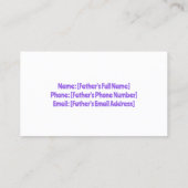 Vader van de Bride Contactkaartje (Achterkant)