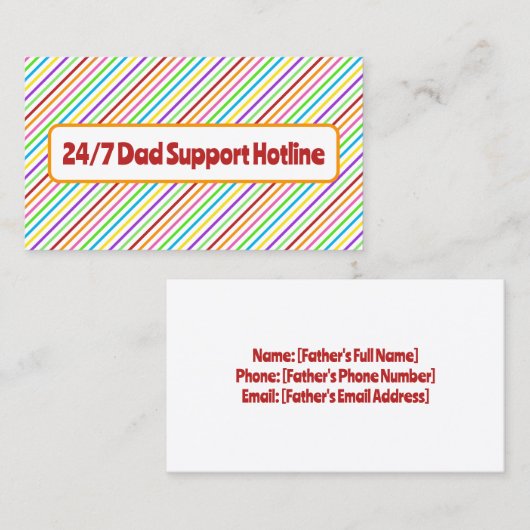 Vader van de Bride Contactkaartje (Voorkant / Achterkant)