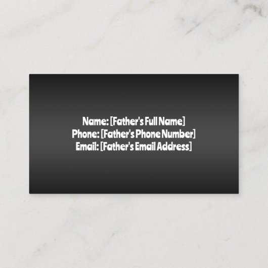 Vader van de Bride Contactkaartje (Achterkant)