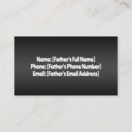 Vader van de Bride Contactkaartje (Achterkant)