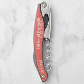 Vader van de Bride Coral Wedding Favor Kurkentrekk Kurkentrekker (Achterkant)