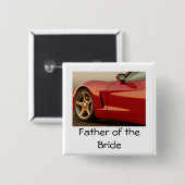 Vader van de Bride Corvette Vierkante Button 5,1 Cm (Voorkant /achterkant)