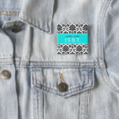 Vader van de Bride Damask Button in Blue (In situ)