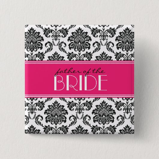 Vader van de Bride Damask Button in Fuchsia (Voorkant)