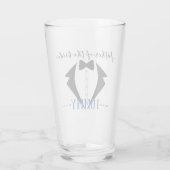 Vader van de Bride Dank u Gift Tuxedo Pint Glas (Achterkant)