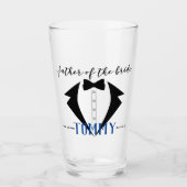 Vader van de Bride Dank u Gift Tuxedo Pint Glas (Voorkant)