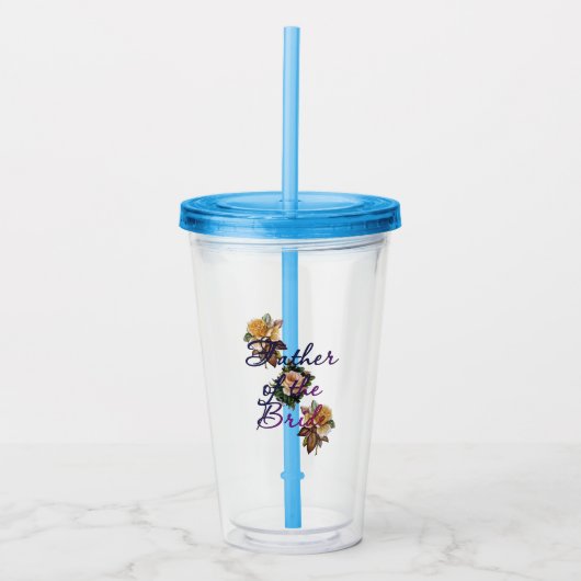 Vader van de bride Floral Acryl Drinkbeker (Voorkant)