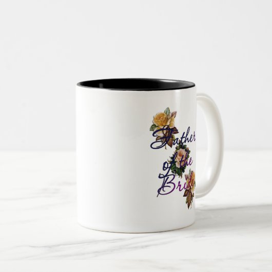 Vader van de bride Floral Tweekleurige Koffiemok (Voorkant rechts)