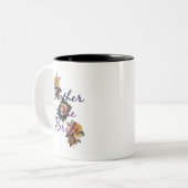 Vader van de bride Floral Tweekleurige Koffiemok (Voorkant links)