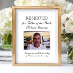 Vader van de Bride Fotoherdenkingsstoel Wedding Poster