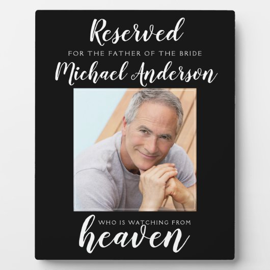 Vader van de Bride Gereserveerde Heaven Foto Fotoplaat (Voorkant)