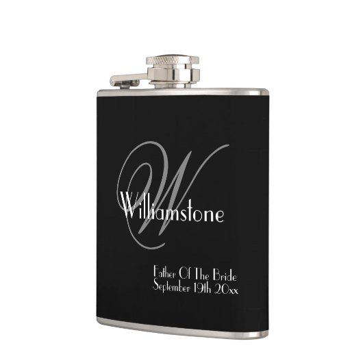 Vader van de Bride Gift Elegant Monogram Classic Heupfles (Links)