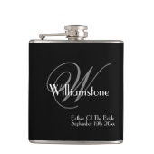 Vader van de Bride Gift Elegant Monogram Classic Heupfles (Voorkant)