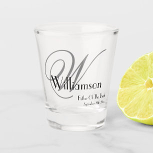 Vader van de Bride Gift Modern Monogram Name Cute Shot Glas