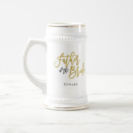Vader van de Bride Gift/Name/Gold & Black Bierpul