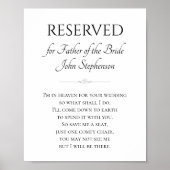 Vader van de Bride Ik ben in de Hemelse Memorial W Poster (Voorkant)