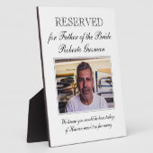 Vader van de Bride Photo Memorial Wedding Fotoplaat (Zijkant)