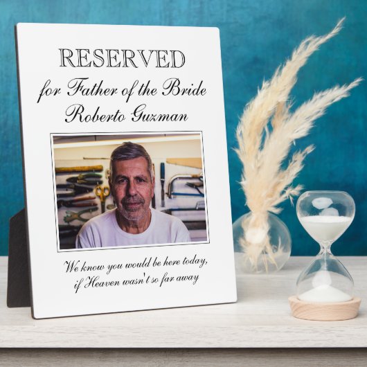 Vader van de Bride Photo Memorial Wedding Fotoplaat (Zijkant)
