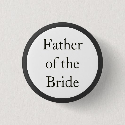 Vader van de Bride Pinback-Buttonnen Ronde Button 3,2 Cm (Voorkant)
