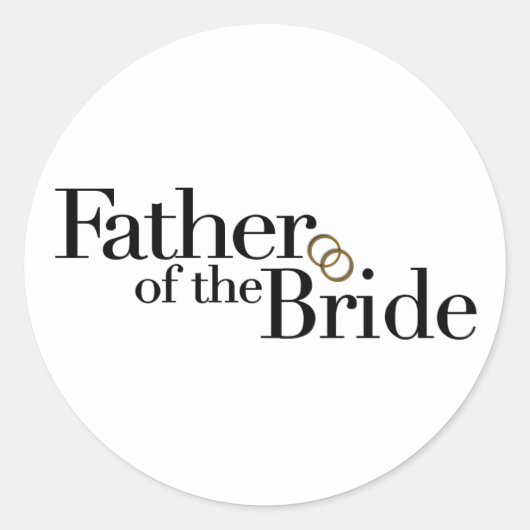 Vader van de Bride Ronde Sticker (Voorkant)